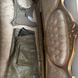 Poster Grl Olive Green Crop Top and Pants Set